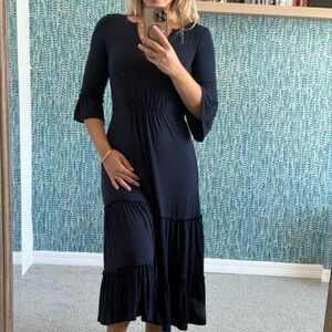 Boden Women’s 3/4 Bell Sleeve V Neck Tiered Dress